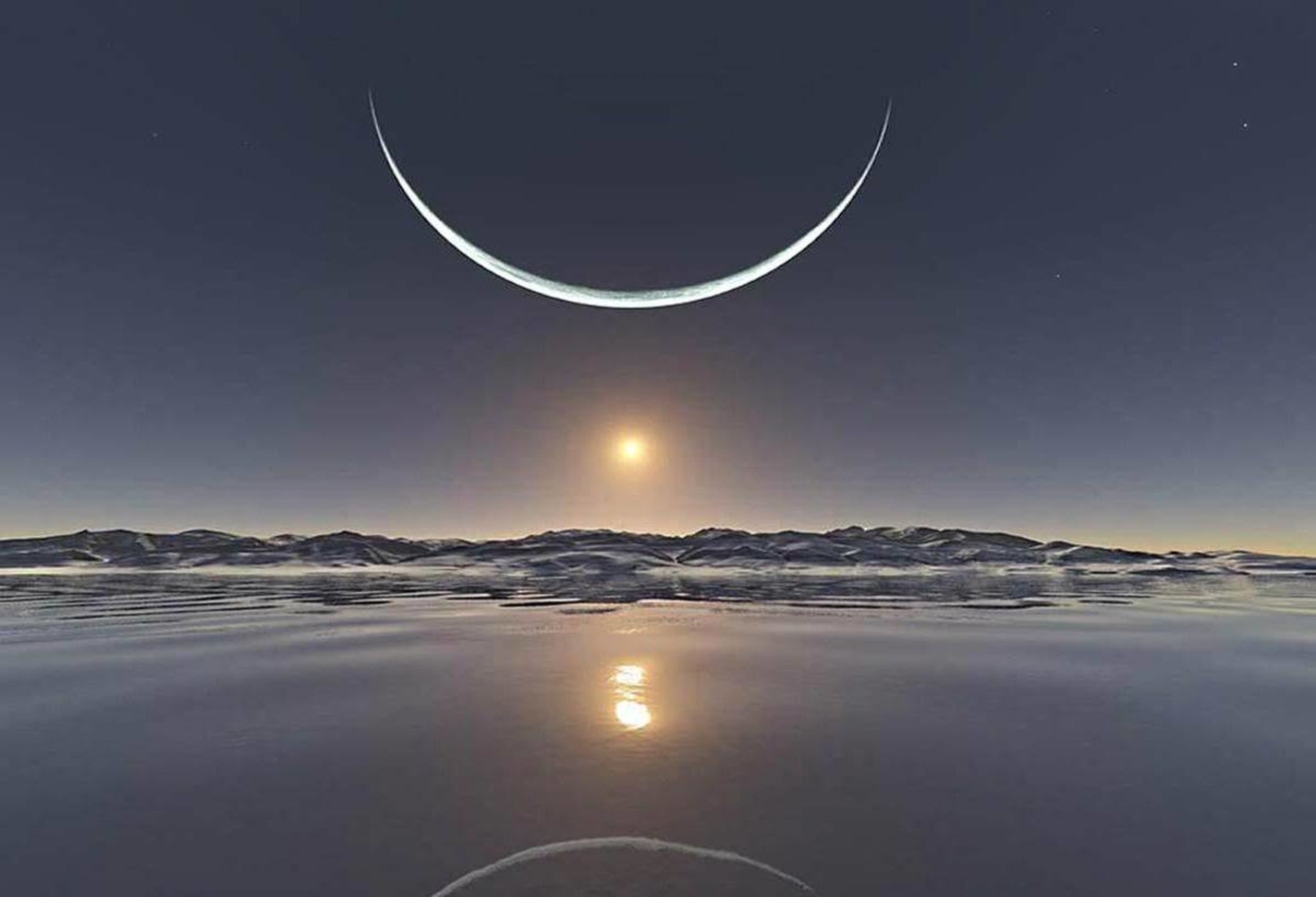 North pole sun moon